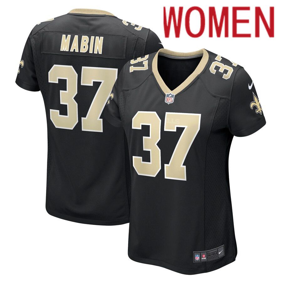 Women New Orleans Saints 37 Dylan Mabin Nike Black Game Player NFL Jersey